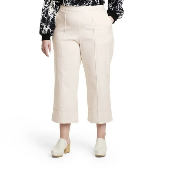 Rachel Comey Pants - (24W/26W)- Rachel Comey Women's High-Rise Cuff Straight Leg Cropped Pants